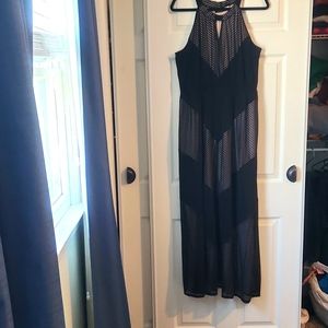 Apt 9 Full Length Dress Black with Nude lining Size XL NWT